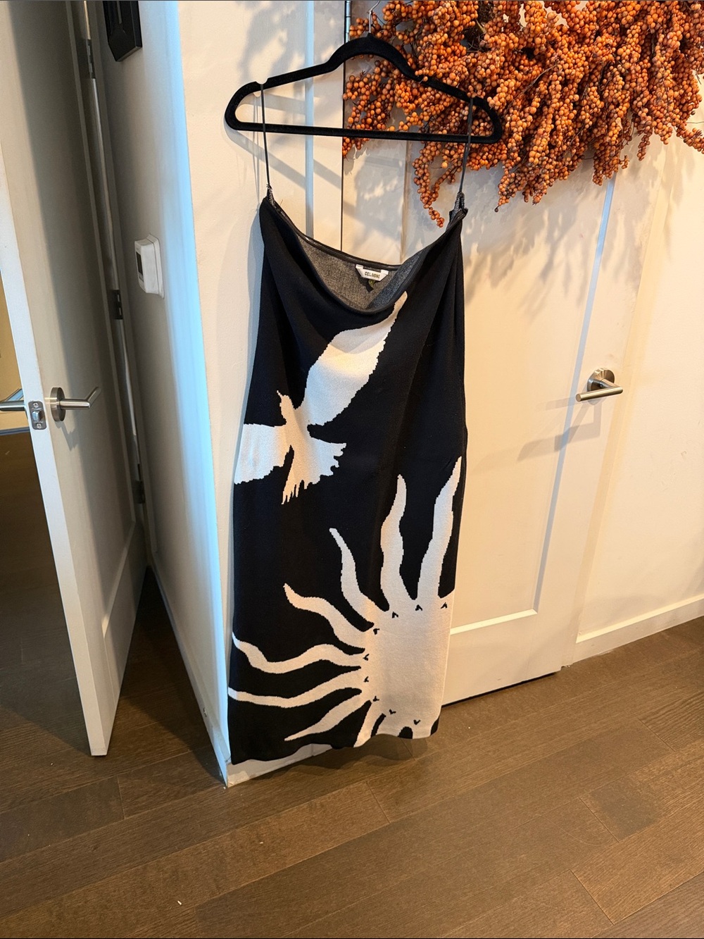 Anthropologie Black and White Strapless Sun & Bird Knit Dress